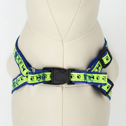 Комплект Косточки и лапки светоотражающий, поводок 120 х 1,5 см, ОГ 36-52 см, синий - Пижон фото 5