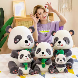 Мягкая игрушка Панда с бамбуком 40 см (арт. 1285)