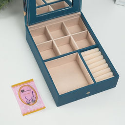 Шкатулка для украшений «Девушка со шпицем», с зеркалом, искусственная кожа, 15×21.5×5.5 см