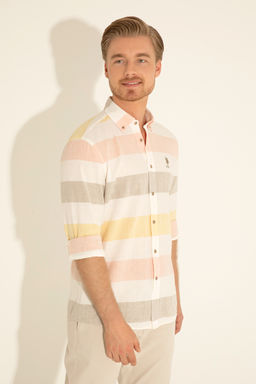Мужская рубашка цвета хаки с длинным рукавом - U.s. polo assn фото 18