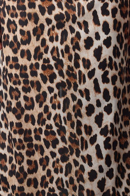 TRENDYOLMILLA Kahverengi Leopar Desenli Duz Kesim Vatkal? Dokuma Elbise TWOAW25EL00361 фото 8