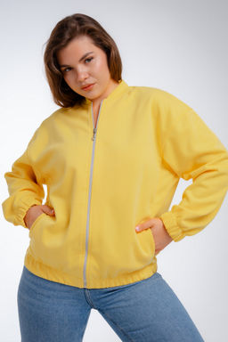Бомбер из коттон фита жёлтый - Амадэль фото 20