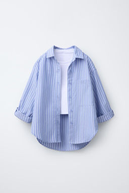 OXFORD SHIRT AND RIBBED T-SHIRT PACK - Zara фото 7
