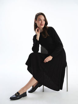 Bisiklet Yaka Kad?n Triko Elbise