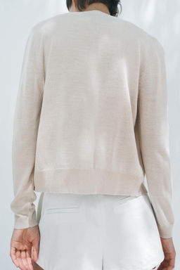 PLAIN KNIT WOOL CARDIGAN - Zara фото 3