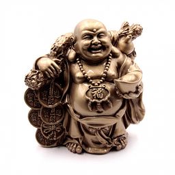 Хотей со слитком и с посохом дарует счастье и открывает финансовый поток 18-16см ХРУПКОЕ