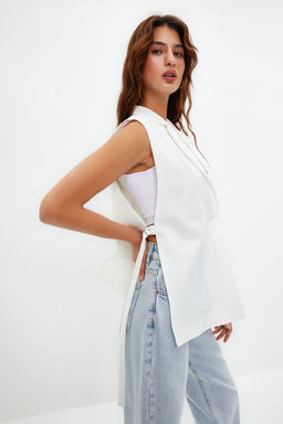 TRENDYOLMILLA Siyah Fitted Aksesuar Detayl? Dokuma Yelek TWOAW23YE00032 фото 11