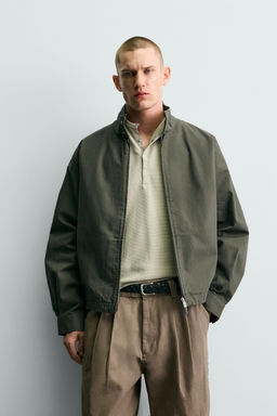 CAZADORA CROPPED FIT CREMALLERA / Khaki - Zara фото 2