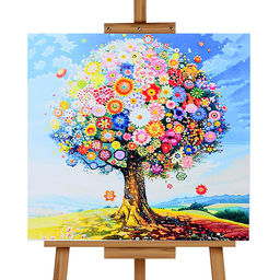 Мозаика алмазная "Цветочное дерево" 20*20 см.