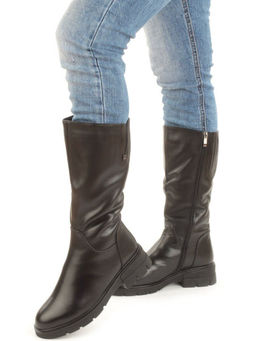 Z4215M BLACK Сапоги зимние женские (натуральная кожа, натуральный мех)