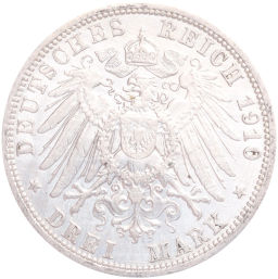 Монета 3 марки 1910 года А Германия (Пруссия)