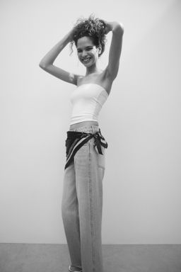 Vaquero con fular Straight High Waist - H&m фото 5