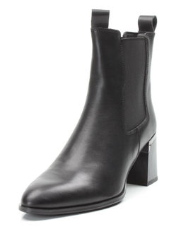 01-PCT161-1 BLACK Ботинки Челси демисезонные женские (натуральная кожа, байка) - Фабричный китай фото 6