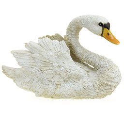 Скульптура-фигура для сада из полистоуна "Лебедь большой с расправленными крыльями" 47х28см (Россия)