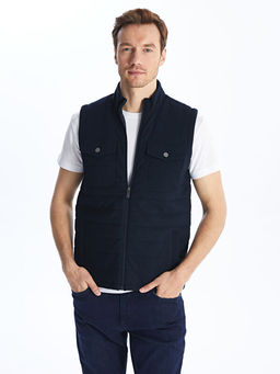 Standart Kal?p Dik Yaka Erkek Triko Yelek