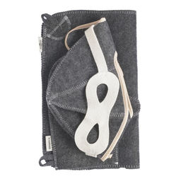 Набор для бани «Лётчик», 3 предмета: шапка, коврик, рукавица, шерсть 30%, полиэфир 70%, серый, «Добропаровъ»