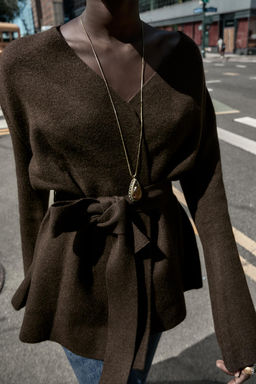 BELTED KNIT CARDIGAN - Zara фото 3