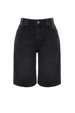 TRENDYOLMILLA Mavi Yuksek Bel Denim Bermuda TWOSS24SR00007  фото 7