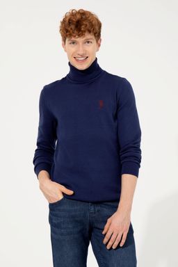 Мужской синий трикотажный свитер Basic - U.s. polo assn фото 2