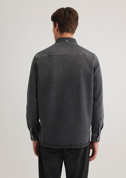Jayden Classic Denim Antrasit Jean Gomlek - Mavi фото 5