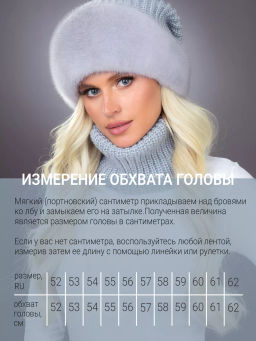 Шапка Ника норка трикотаж сапфир