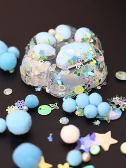 Мялка - антистресс Таба ЛАПКА со звёздочками, голубая, 6 x 7,3 см