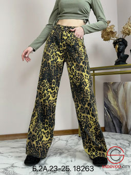 Джинсы Палаццо леопард