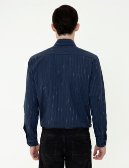 Lacivert Slim Fit Uzun Kollu G_mlek - Pierre cardin фото 3