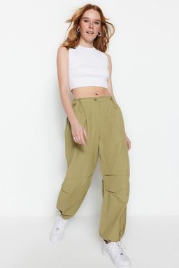 TRENDYOLMILLA Yag Yesili Jogger Normal Bel Pacas? Lastikli Dokuma Pantolon TWOSS23PL00158  фото 7