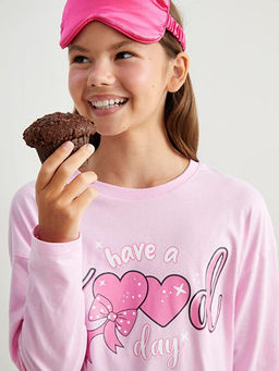 Bisiklet Yaka K?z ?ocuk Pijama Tak?m?