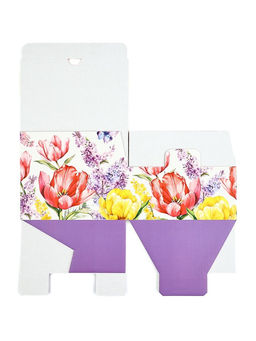 Цена за 2 шт. Подарочная коробка, упаковка, С 8 марта, яркие цветы, 15?15?7 см