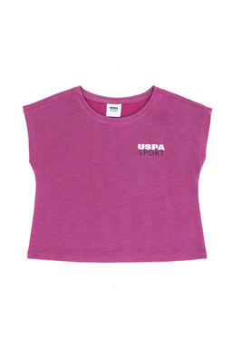 U. S. Polo Assn Фиолетовая футболка с круглым вырезом для девочек