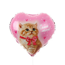 Цена за 2 шт. Воздушный шар фольгированный 18 Моему котёнку, круг, с подложкой - Leti фото 2