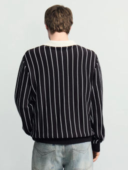 Джемпер с отложным воротником в полоску / Zarina  фото 5