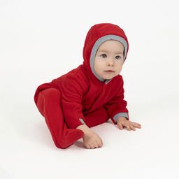 Комбинезон ясельный флисовый красный