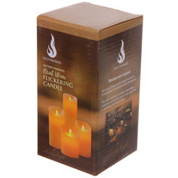 Цена за 4 шт. Сувенир с подсветкой "Свеча - Пламя" 7,5*15 см (работает от батареек 3 ААА)