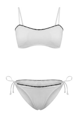 Ekru Bralette Kapl? Nak?s Detayl? Normal Bel Regular Bikini Tak?m? TBESS26BT00094