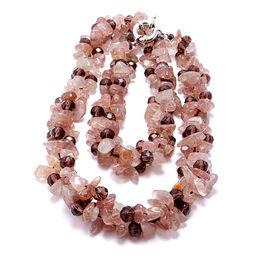 Бусы из камня Клубничный кварц - сладкая жизнь, притягивает счастье и изобилие
