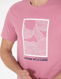 Pembe Slim Fit Bask_l_ Bisiklet Yaka Ti__rt - Pierre cardin фото 7