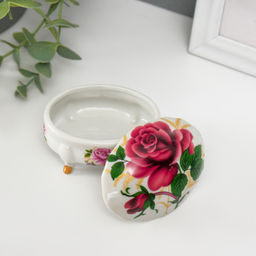 Шкатулка для украшений на ножках «Роза», керамика, 6.1×7.7×4.8 см