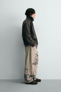 EMBOSSED FAUX LEATHER BOMBER JACKET FORD - Zara фото 13