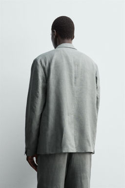 DOUBLE-BREASTED 100% LINEN SUIT BLAZER - Zara фото 3