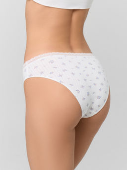 Цена за 2 штуки! Трусы женские белые с цветочным принтом - Mark formelle фото 4
