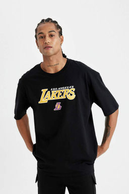 DeFactoFit Футболка свободного кроя с круглым вырезом и короткими рукавами NBA Los Angeles Lakers  фото 7
