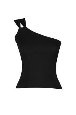 Siyah Tek Omuz Vucuda Oturan Esnek Orme Bluz TWOSS24BZ00363 - Trendyolmilla фото 8