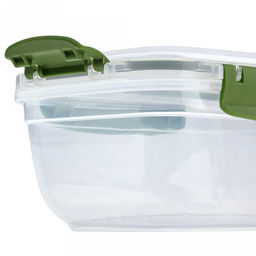 Контейнер для продуктов пластмассовый Мастер 1,4л, прямоугольный, с клипсами, воздухонепроницаемый (герметичный), съемный силиконовый уплотнитель, подходит для СВЧ, цвета микс (Россия) - Домашняя мода фото 6