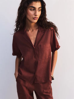 Льняная блуза прямого кроя ZR2605012002-21 / Zarina