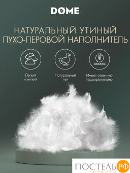 Подушка Dome ПУХ-ПЕРО В ТИКЕ хл./пух/перо, 1100 г  фото 6