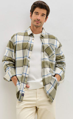 Рубашка F521-0460 khaki-milk - Fine joyce фото 2