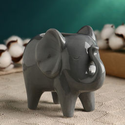 Декоративный горшок для цветов «Слон Платон», 450 мл, 15.5×8.5×12.5 см, керамический, серый